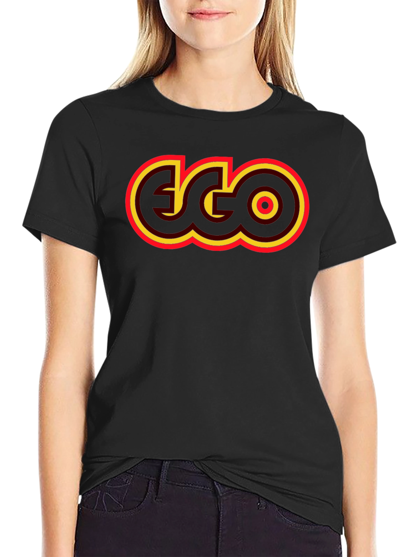 Retro EGO Graphic T-Shirt - Black
