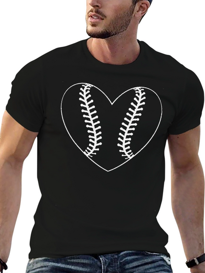 Baseball Heart Graphic Tee - Soft Cotton Shirt