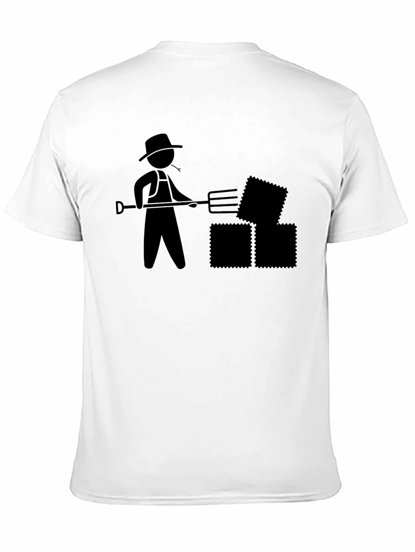 Funny Farmer Graphic Tee - Black Cotton