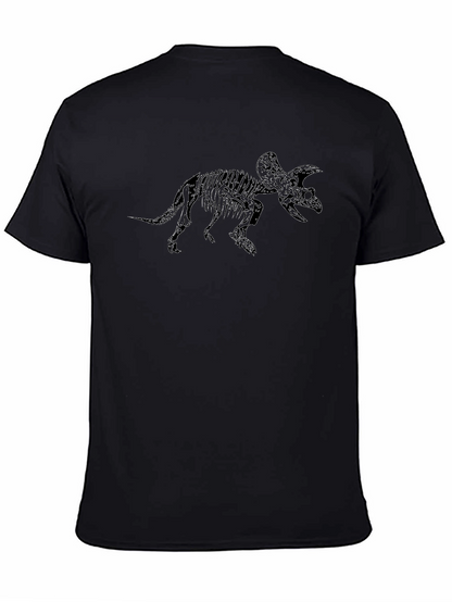 Triceratops Skeleton Graphic T-Shirt - Black