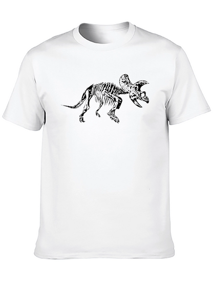 Triceratops Skeleton Graphic T-Shirt - Black