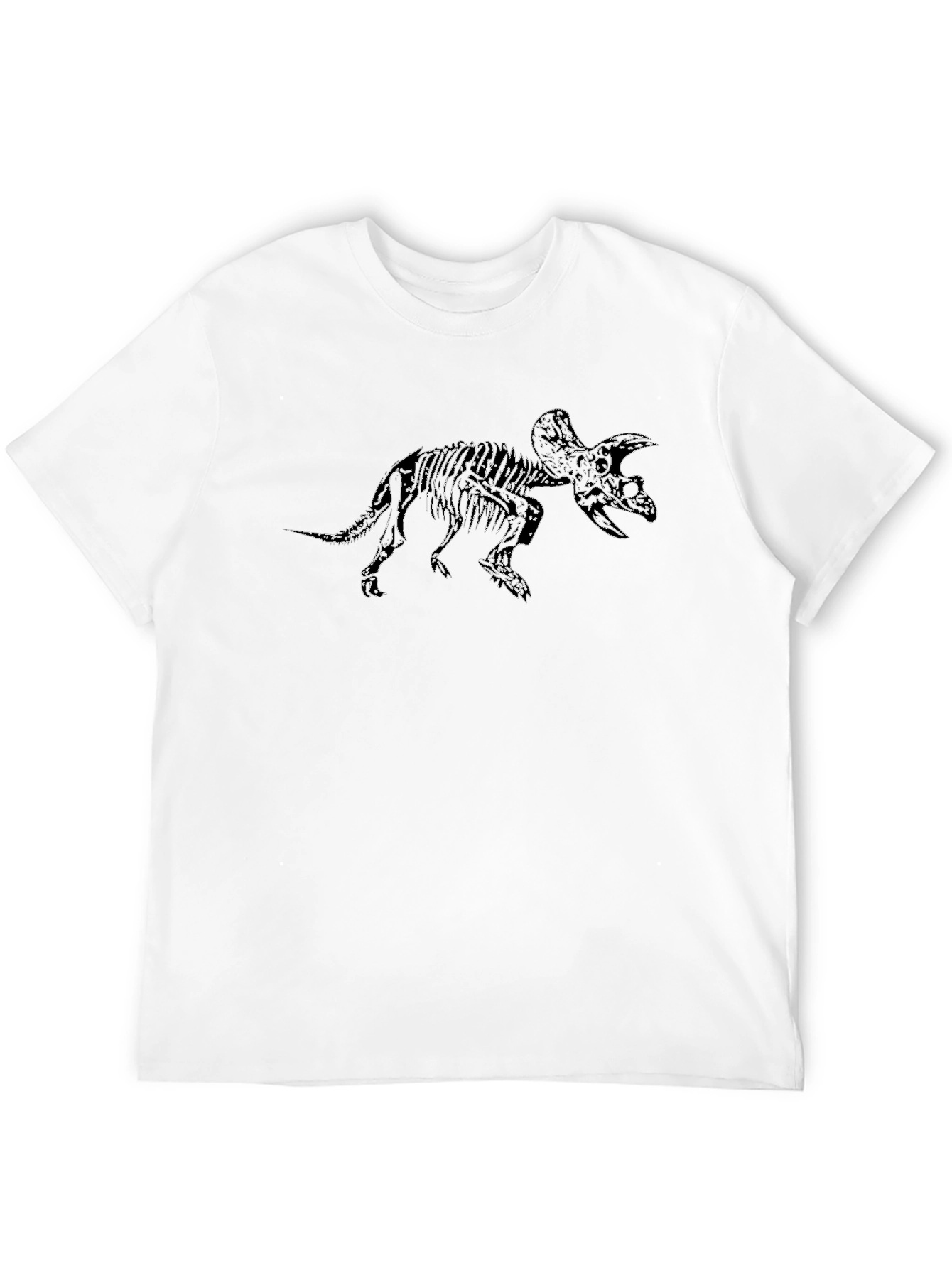Triceratops Skeleton Graphic T-Shirt - Black