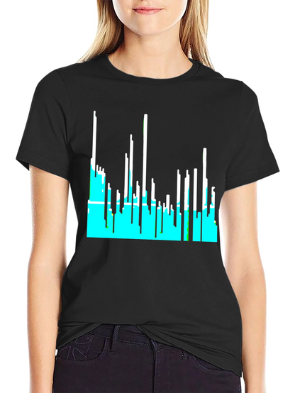Abstract Cityscape Graphic Tee - Black