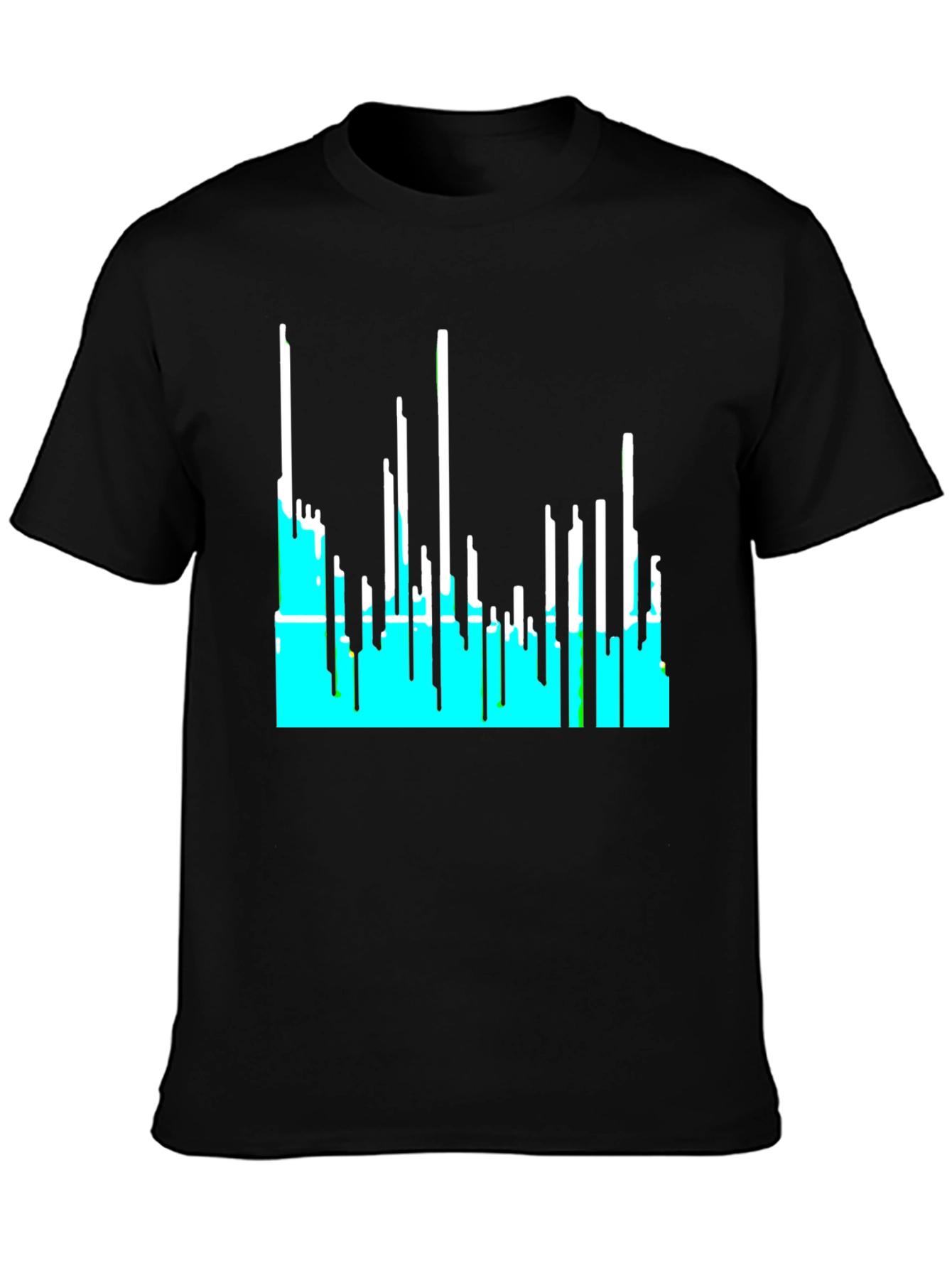 Abstract Cityscape Graphic Tee - Black