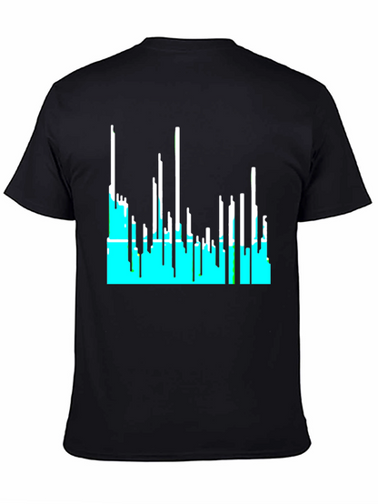 Abstract Cityscape Graphic Tee - Black