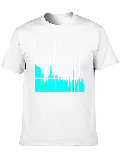 Abstract Cityscape Graphic Tee - Black