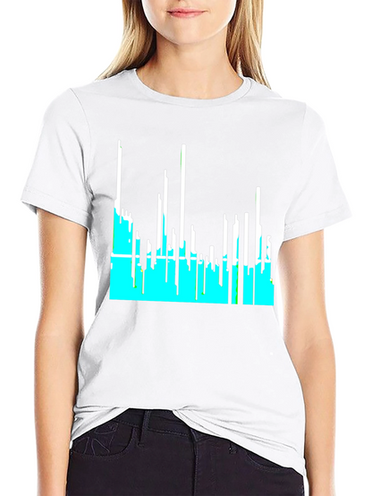 Abstract Cityscape Graphic Tee - Black