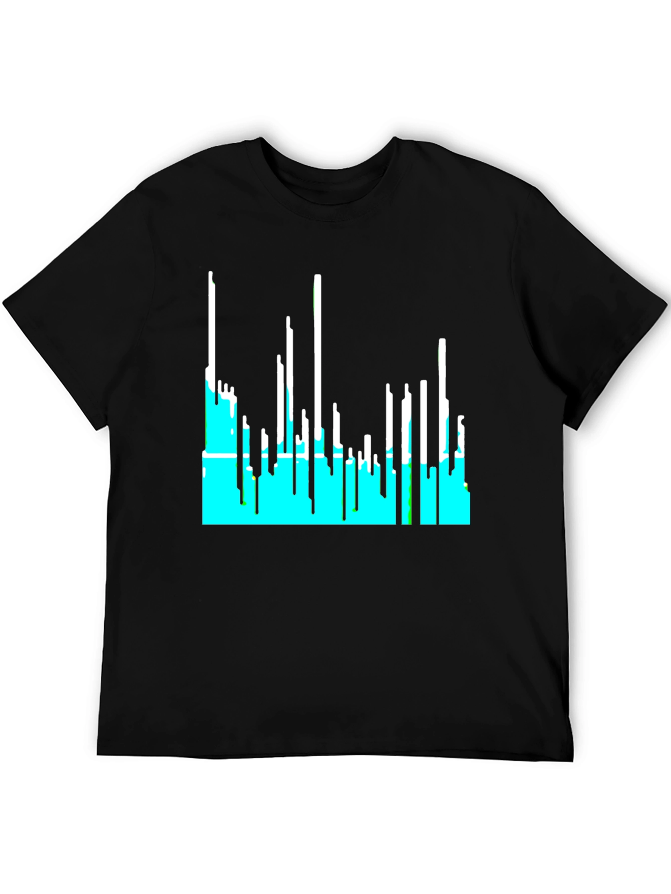 Abstract Cityscape Graphic Tee - Black