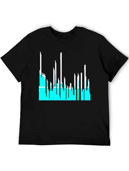 Abstract Cityscape Graphic Tee - Black