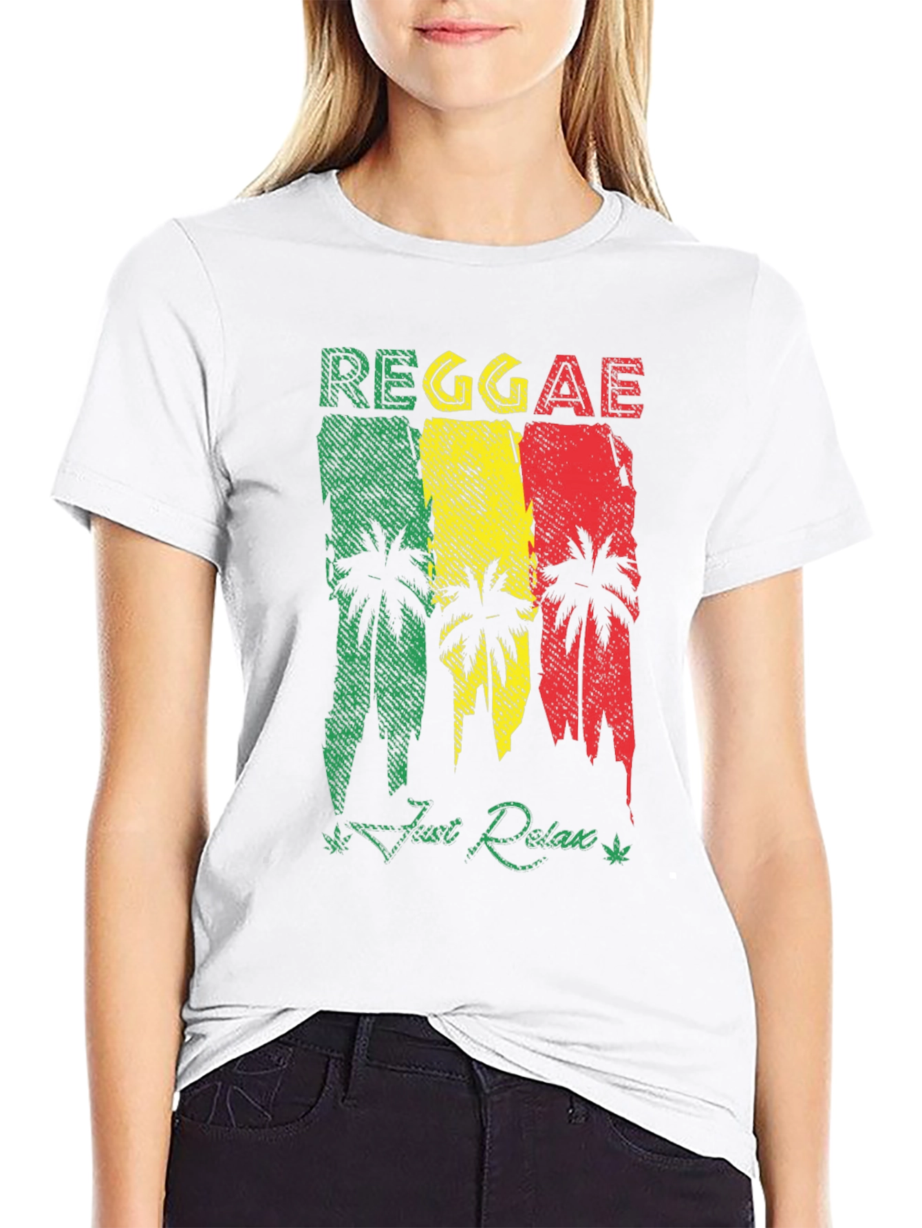 Reggae Palm Tree Graphic T-Shirt - Just Relax!