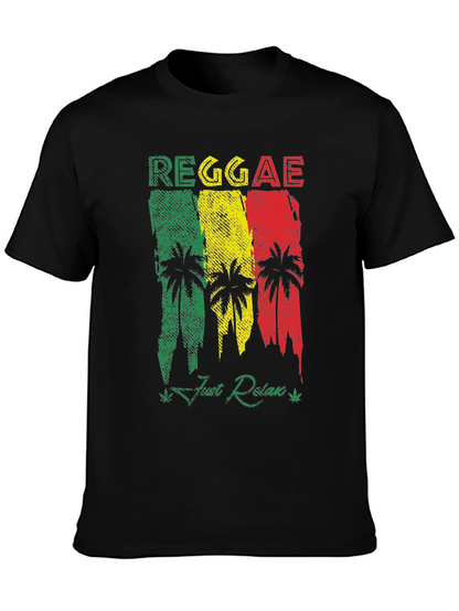 Reggae Palm Tree Graphic T-Shirt - Just Relax!
