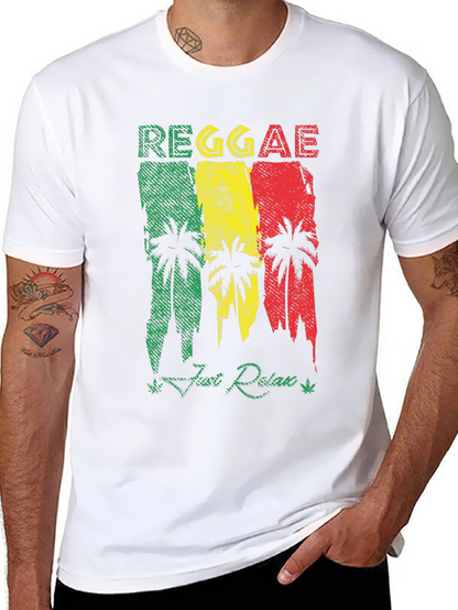 Reggae Palm Tree Graphic T-Shirt - Just Relax!
