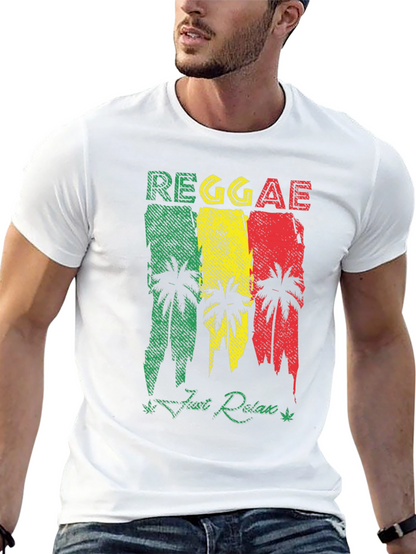 Reggae Palm Tree Graphic T-Shirt - Just Relax!