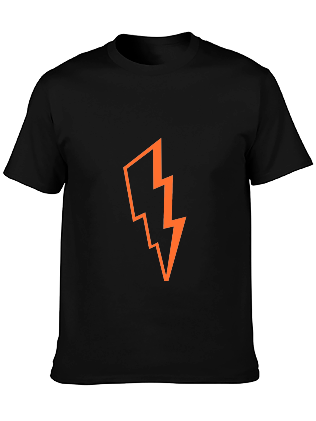 Bold Lightning Bolt Graphic T-Shirt - Black
