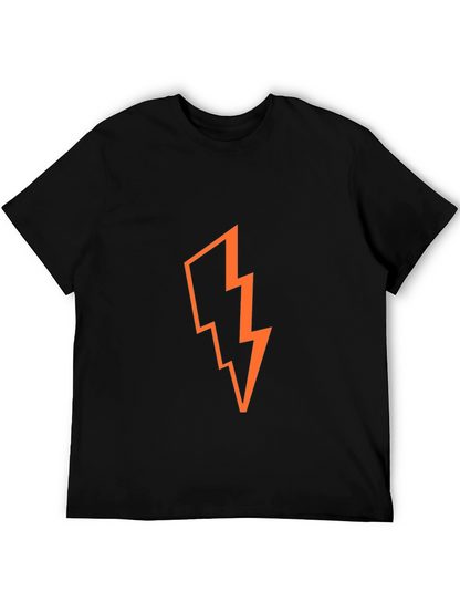 Bold Lightning Bolt Graphic T-Shirt - Black