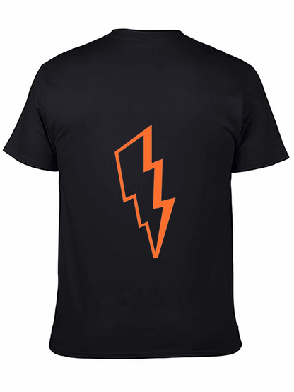 Bold Lightning Bolt Graphic T-Shirt - Black