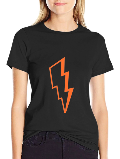 Bold Lightning Bolt Graphic T-Shirt - Black