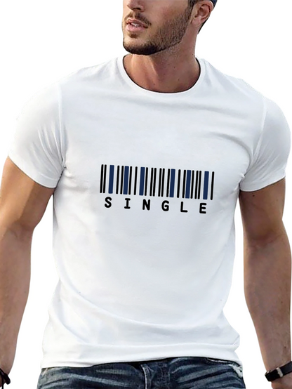 Single Barcode Graphic Tee - Black Casual T-Shirt