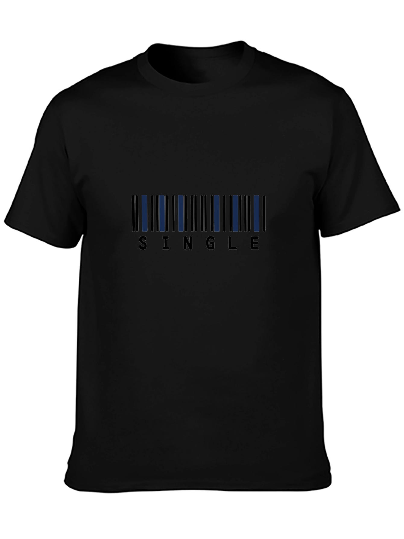 Single Barcode Graphic Tee - Black Casual T-Shirt