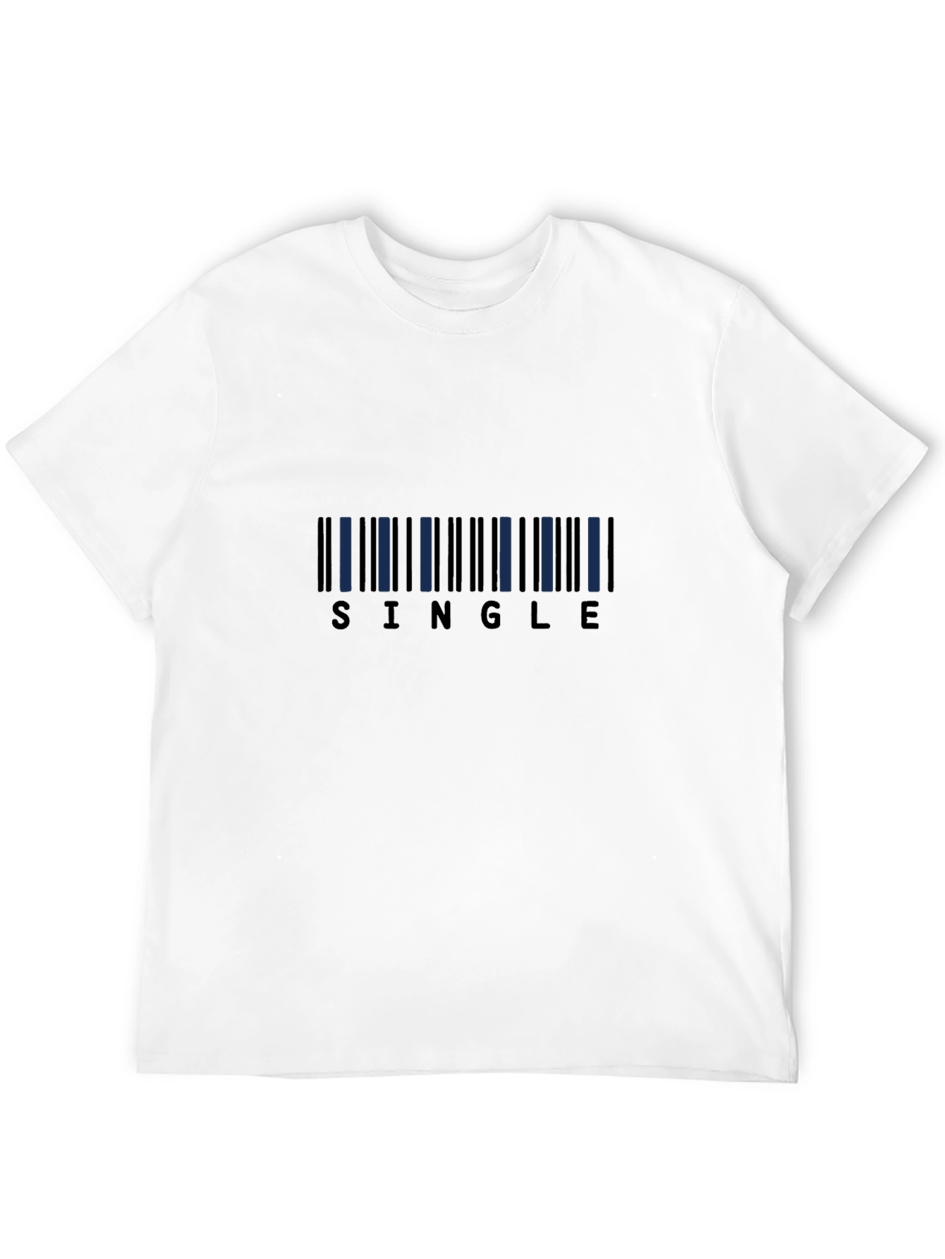 Single Barcode Graphic Tee - Black Casual T-Shirt