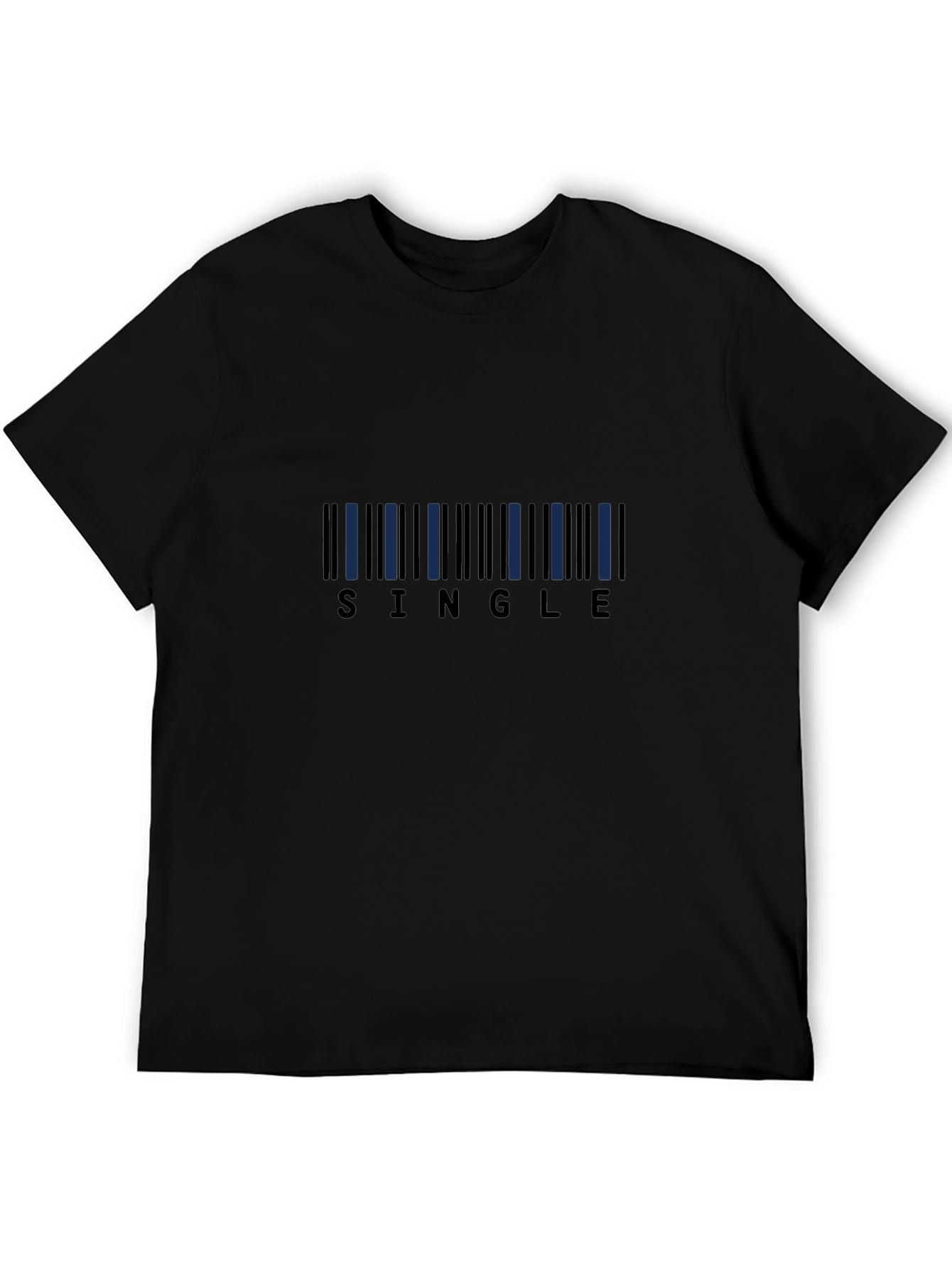 Single Barcode Graphic Tee - Black Casual T-Shirt