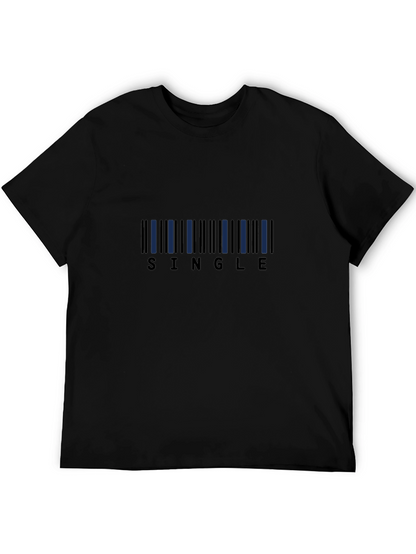 Single Barcode Graphic Tee - Black Casual T-Shirt