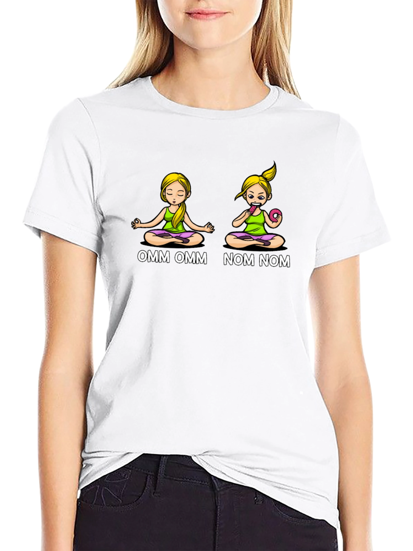 OMM NOM Yoga Donut Graphic T-Shirt