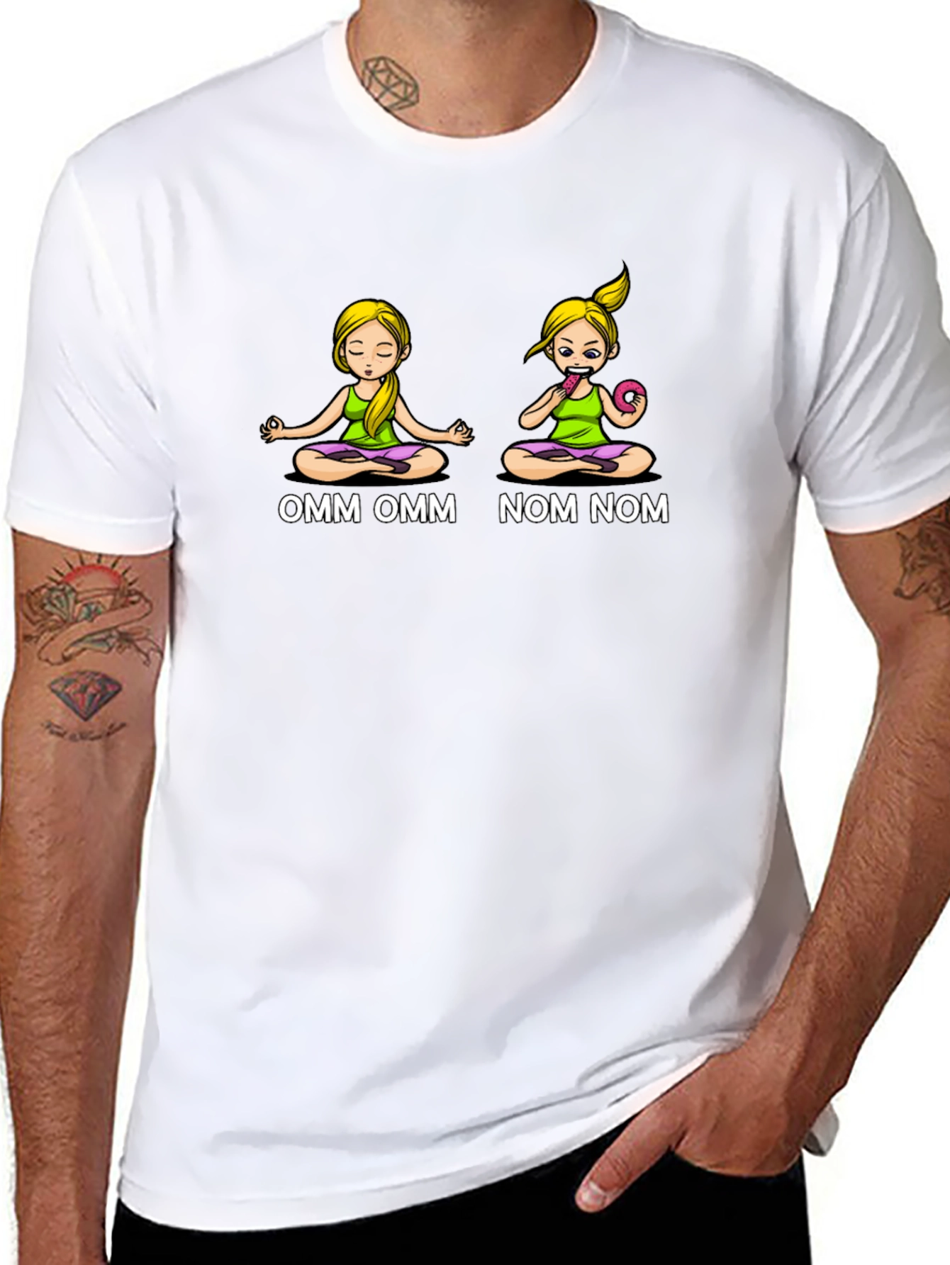 OMM NOM Yoga Donut Graphic T-Shirt