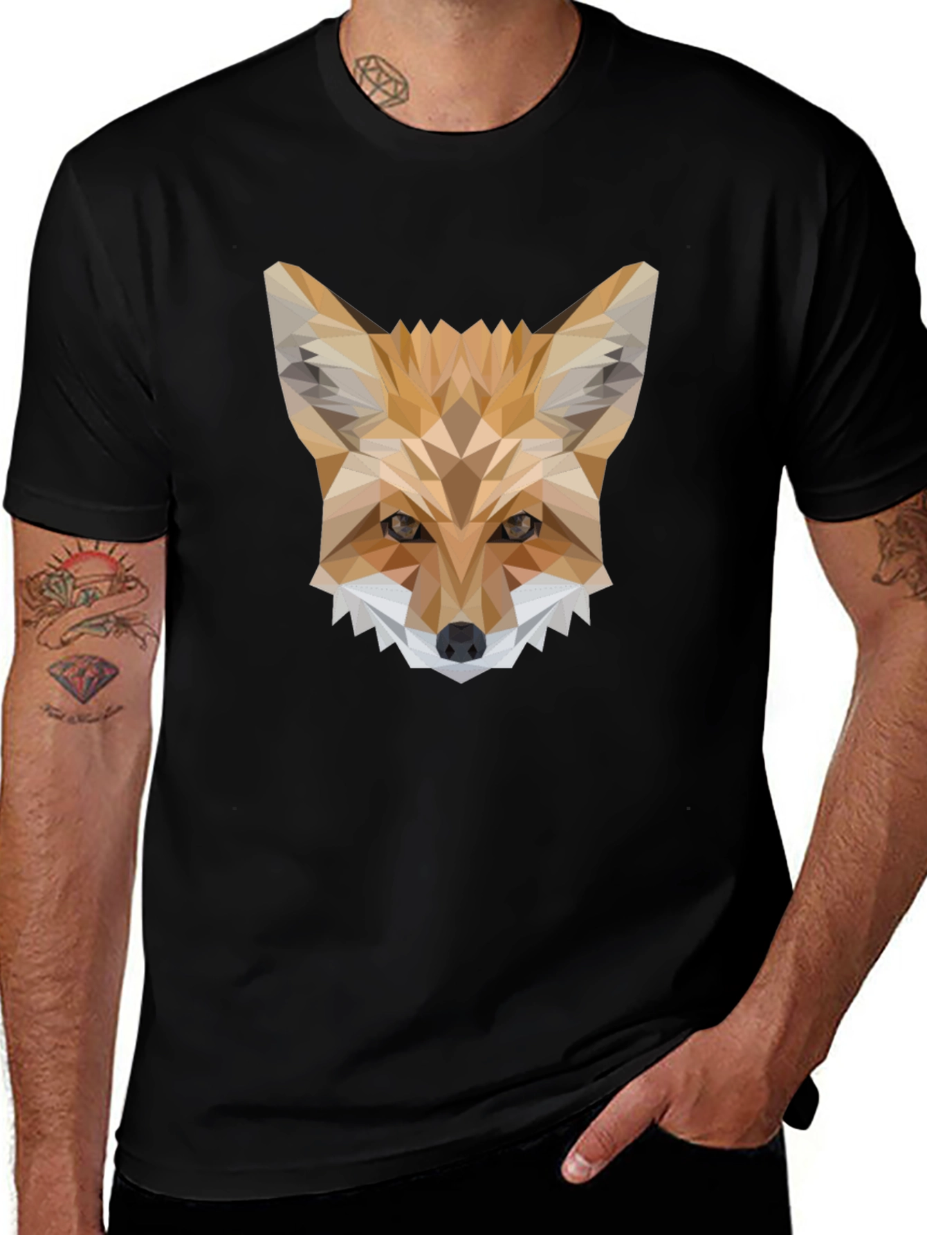 Geometric Fox T-Shirt - Modern Animal Print Tee