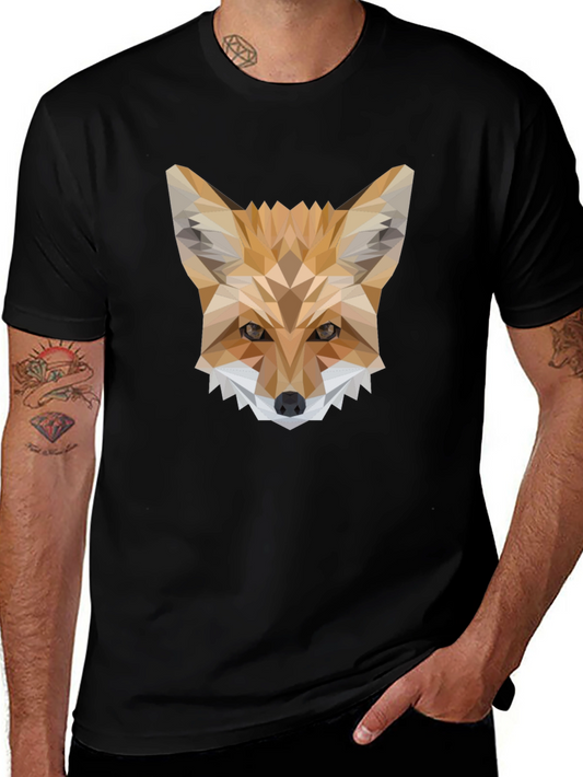 Geometric Fox T-Shirt - Modern Animal Print Tee