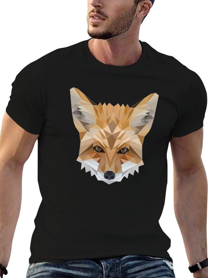 Geometric Fox T-Shirt - Modern Animal Print Tee