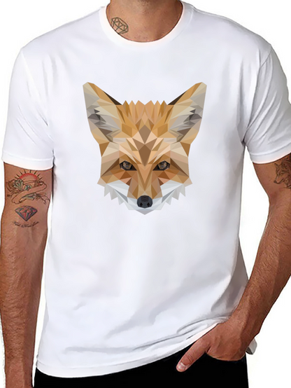 Geometric Fox T-Shirt - Modern Animal Print Tee