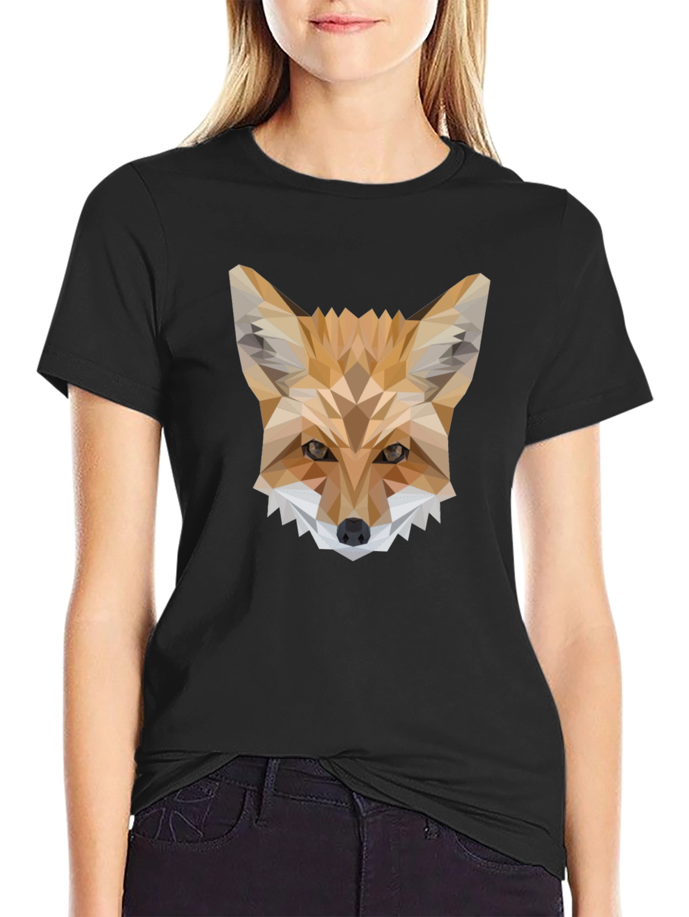 Geometric Fox T-Shirt - Modern Animal Print Tee