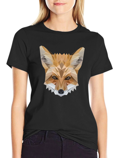 Geometric Fox T-Shirt - Modern Animal Print Tee