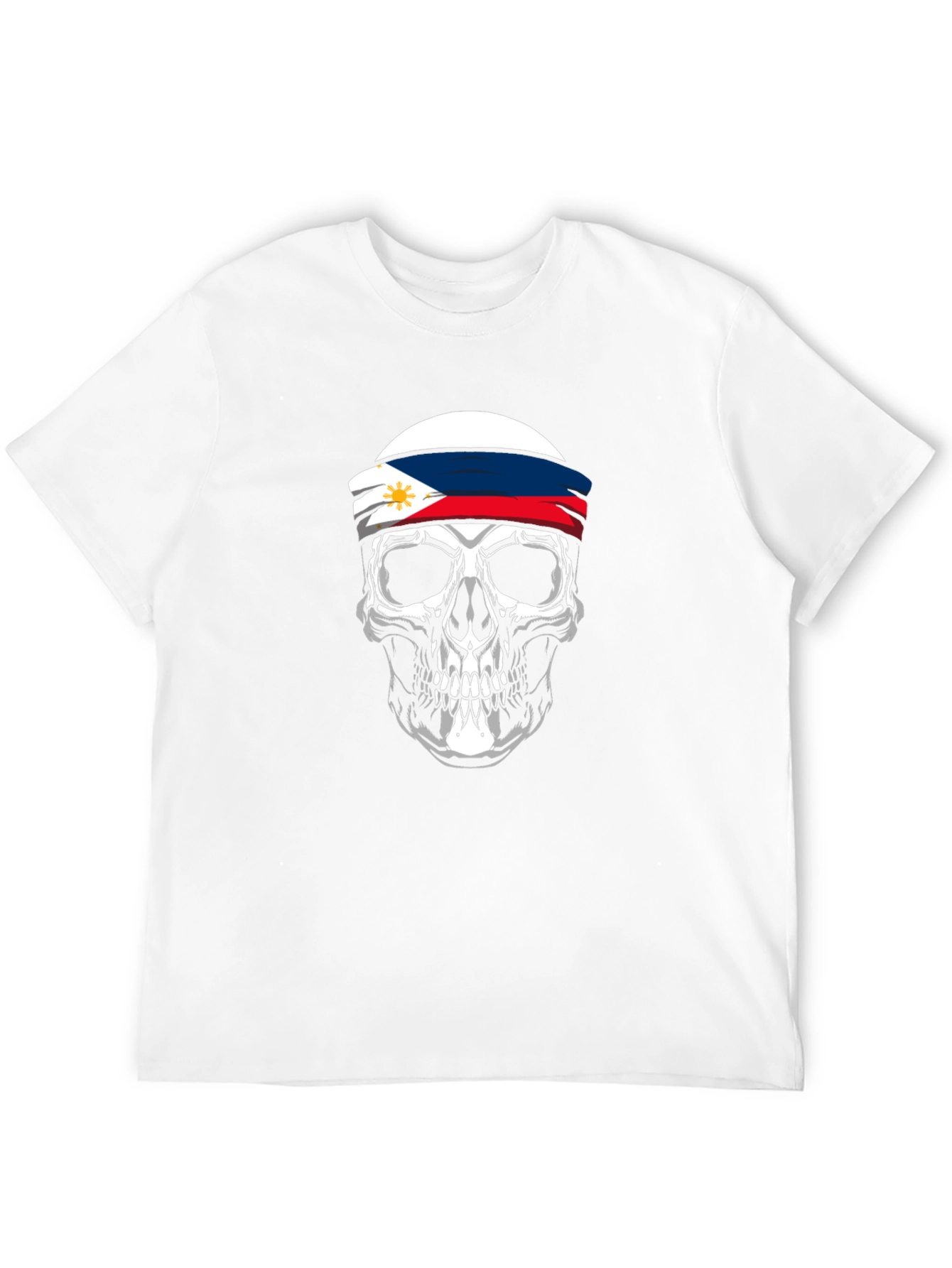 Philippine Flag Skull Graphic Tee - Black
