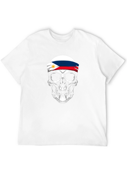 Philippine Flag Skull Graphic Tee - Black