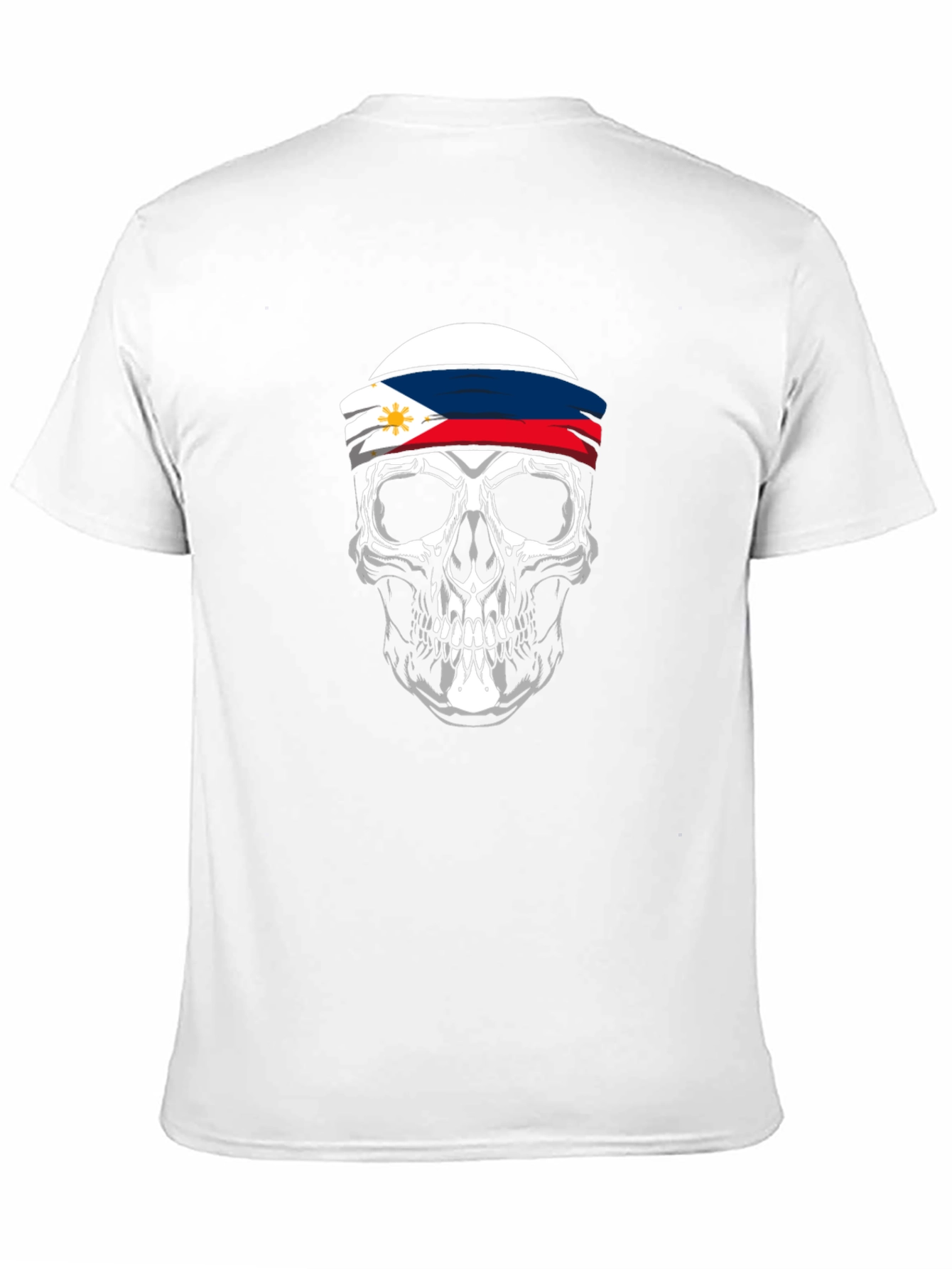 Philippine Flag Skull Graphic Tee - Black