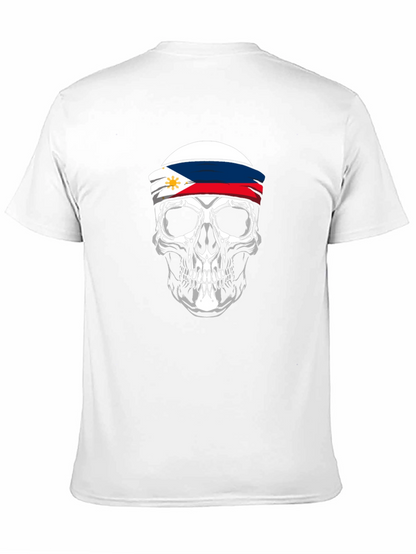 Philippine Flag Skull Graphic Tee - Black