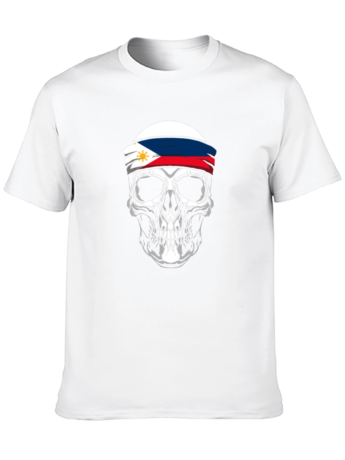 Philippine Flag Skull Graphic Tee - Black