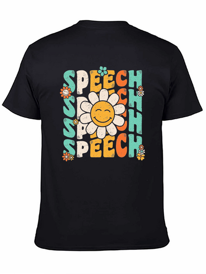 Speech Therapy T-Shirt - Retro Flower Design