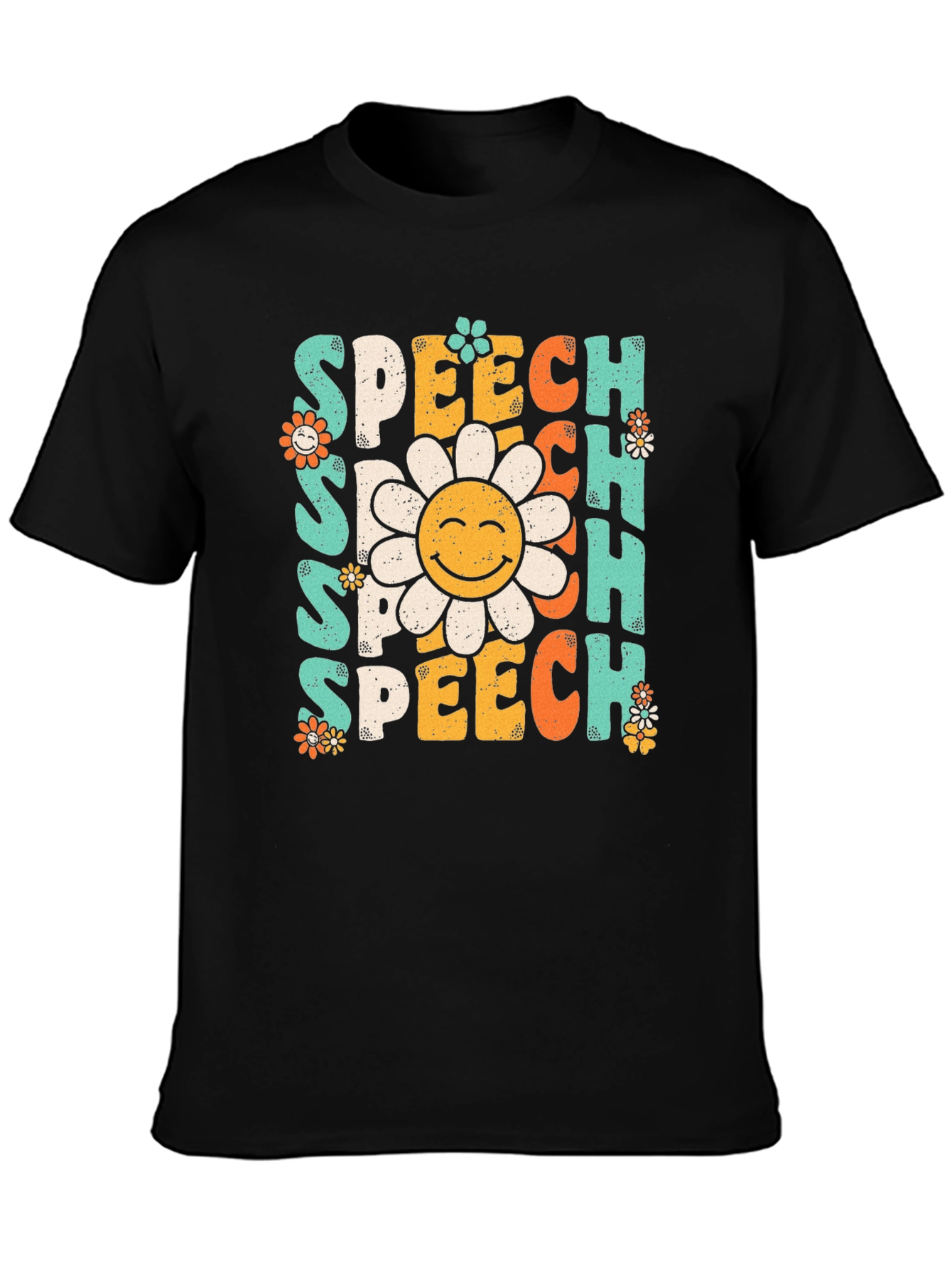 Speech Therapy T-Shirt - Retro Flower Design