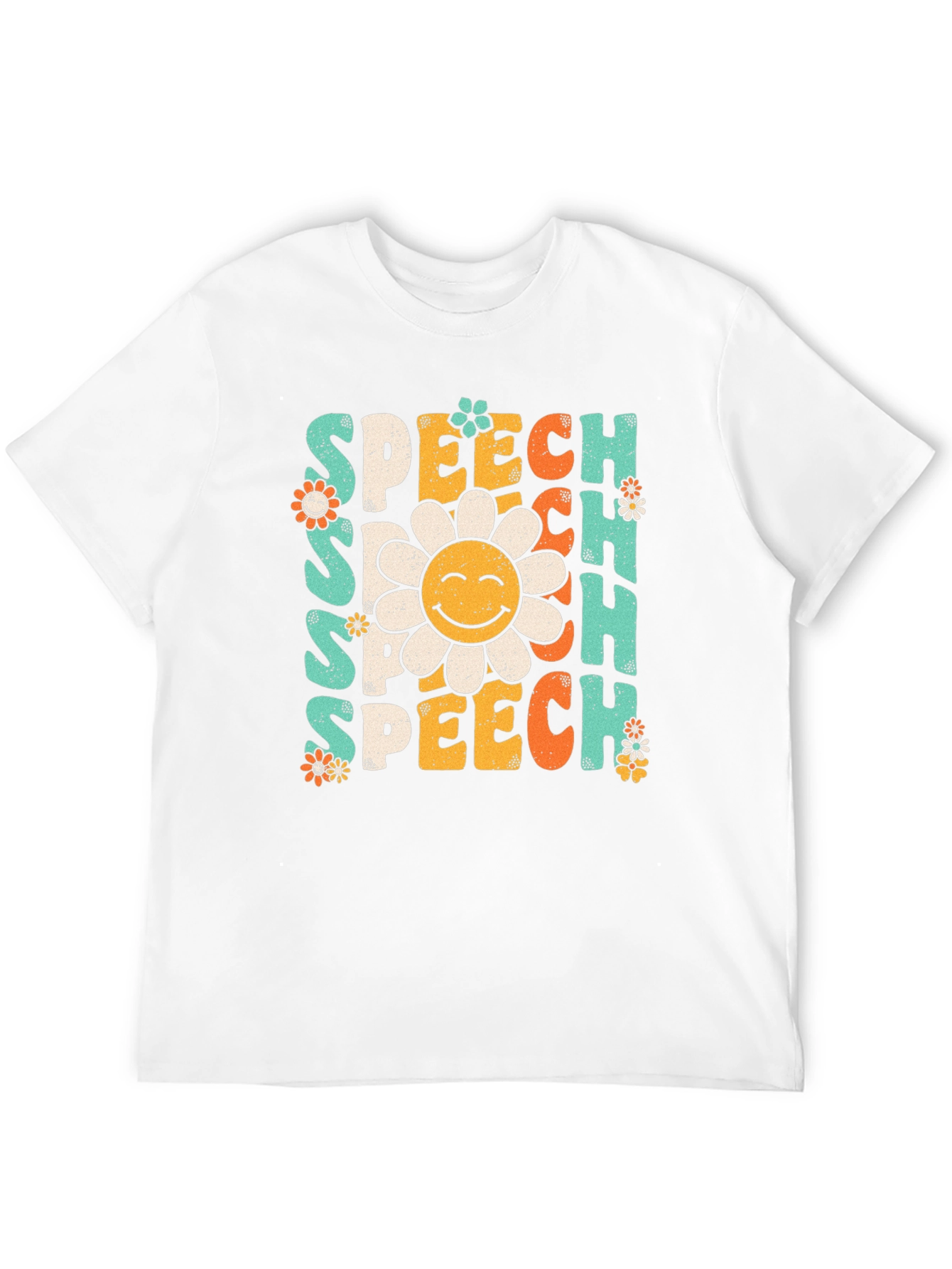 Speech Therapy T-Shirt - Retro Flower Design
