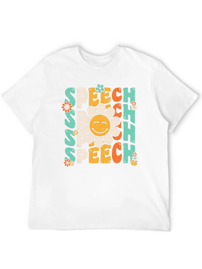 Speech Therapy T-Shirt - Retro Flower Design
