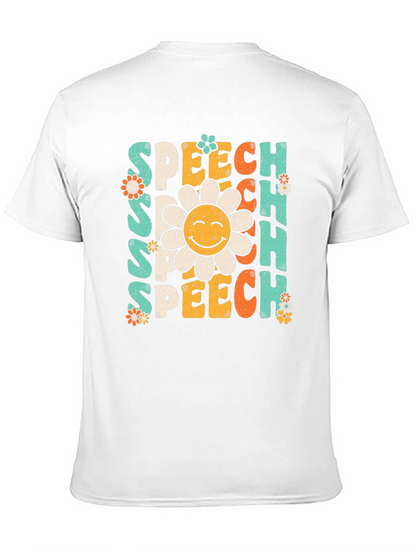 Speech Therapy T-Shirt - Retro Flower Design