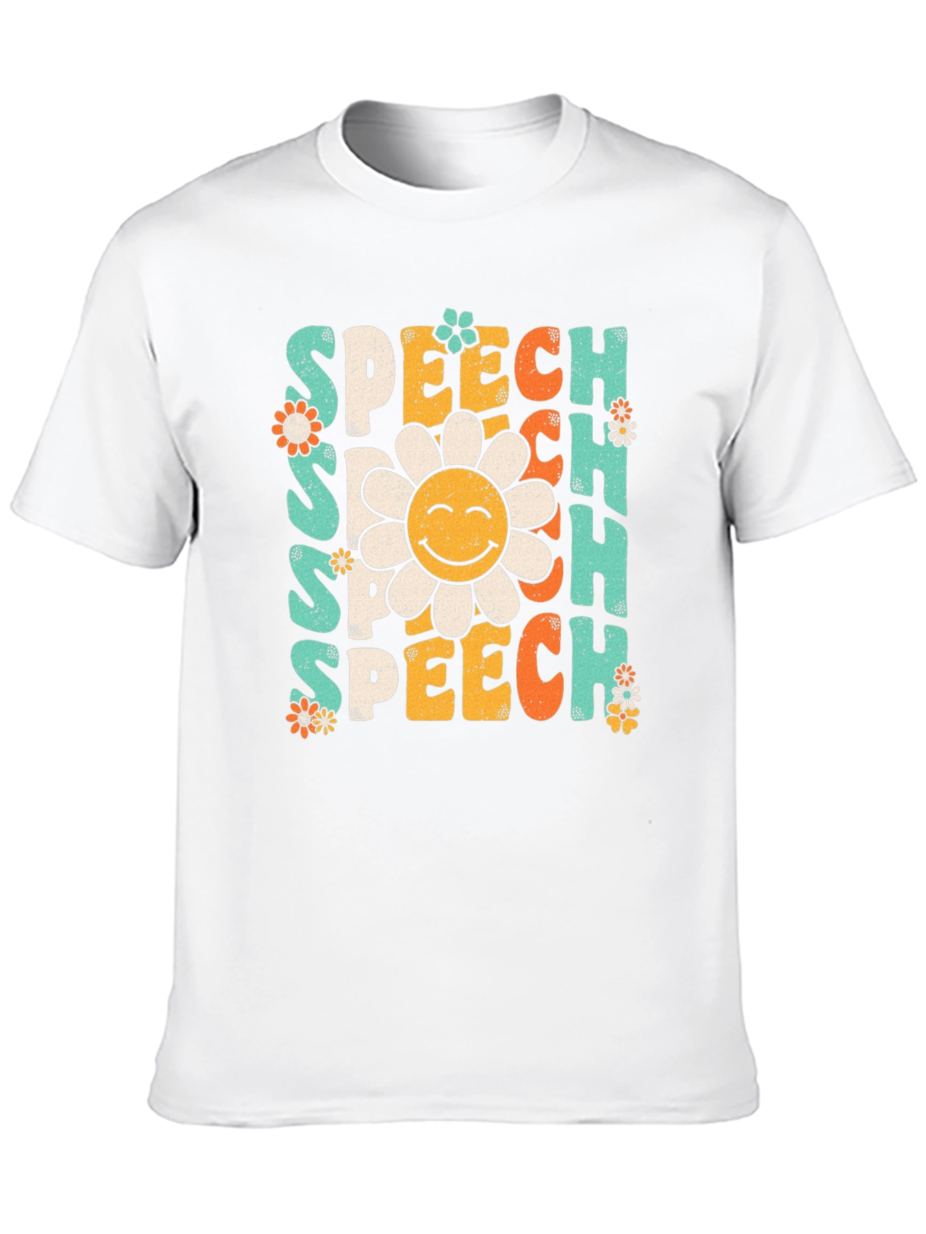 Speech Therapy T-Shirt - Retro Flower Design