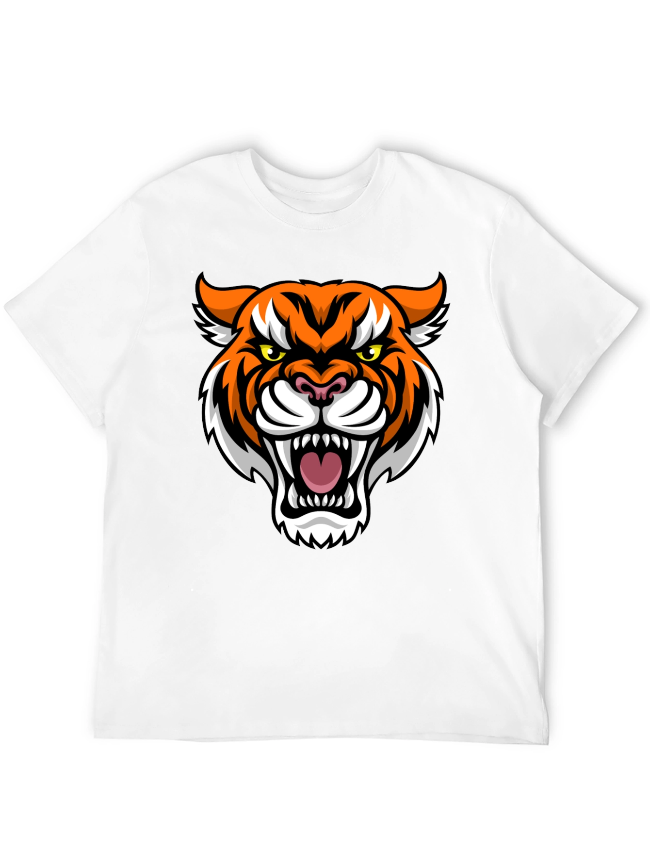 Mens Black T-Shirt with Tiger Graphic