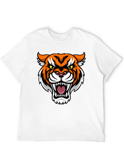 Mens Black T-Shirt with Tiger Graphic