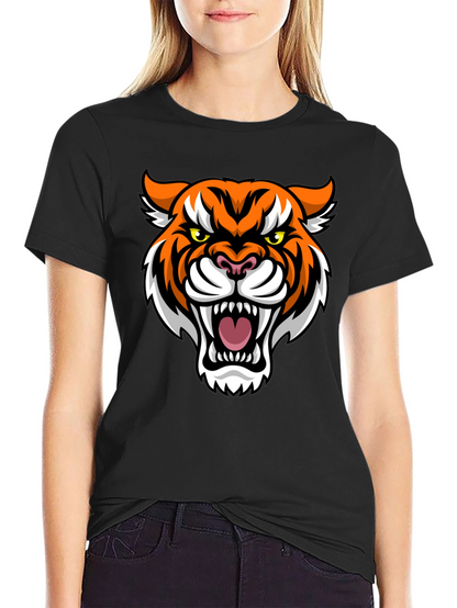 Mens Black T-Shirt with Tiger Graphic