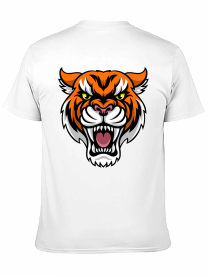 Mens Black T-Shirt with Tiger Graphic