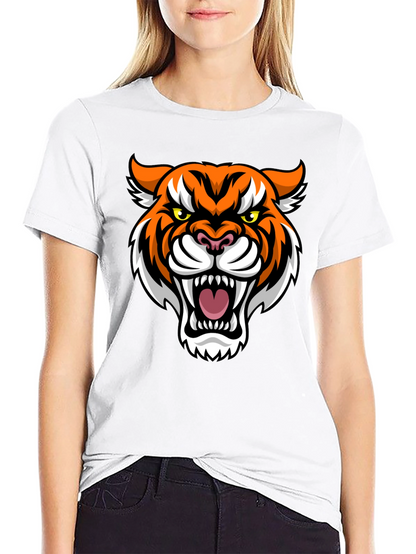 Mens Black T-Shirt with Tiger Graphic